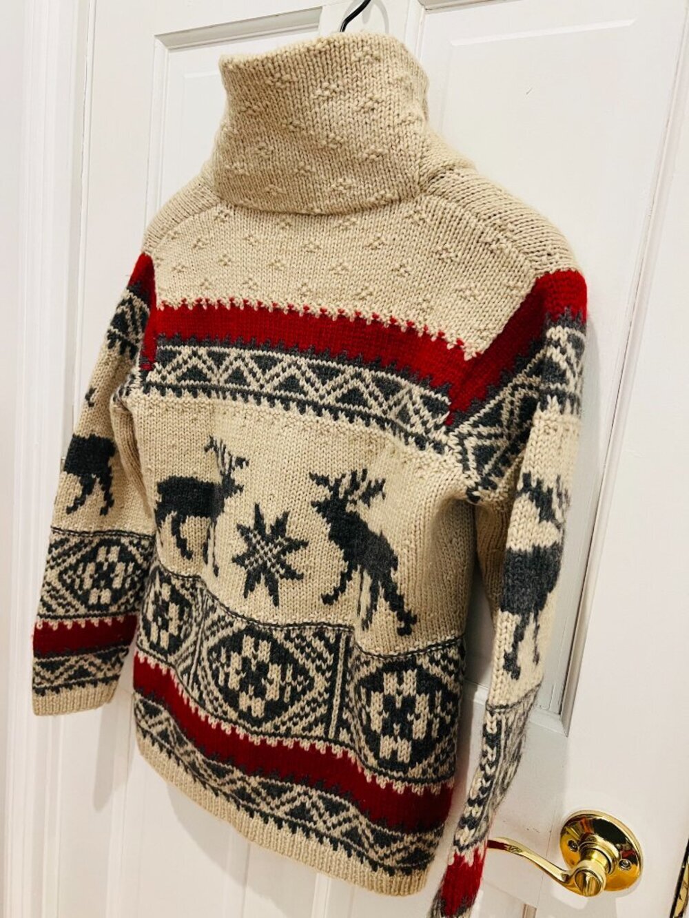 Vintage Lauren Ralph Lauren Hand Knit Wool Sweater Cardigan Size P/P - Picture 14 of 16
